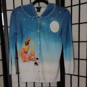 Jane Doe- Beautifuly Embellished Stylish Colorful Sweater Size M